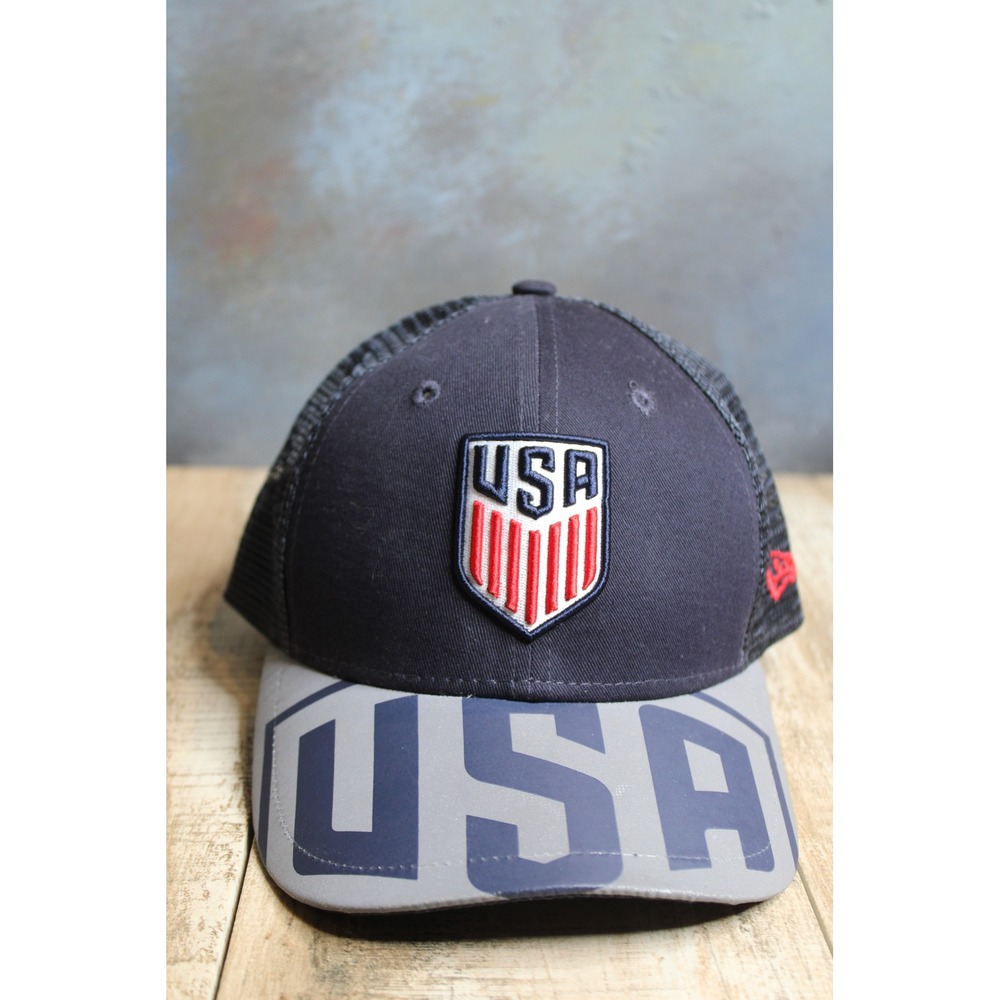 New Era 9FORTY Youth USA Soccer Trucker Hat Navy‎ Blue Reflective Snapback Cap
